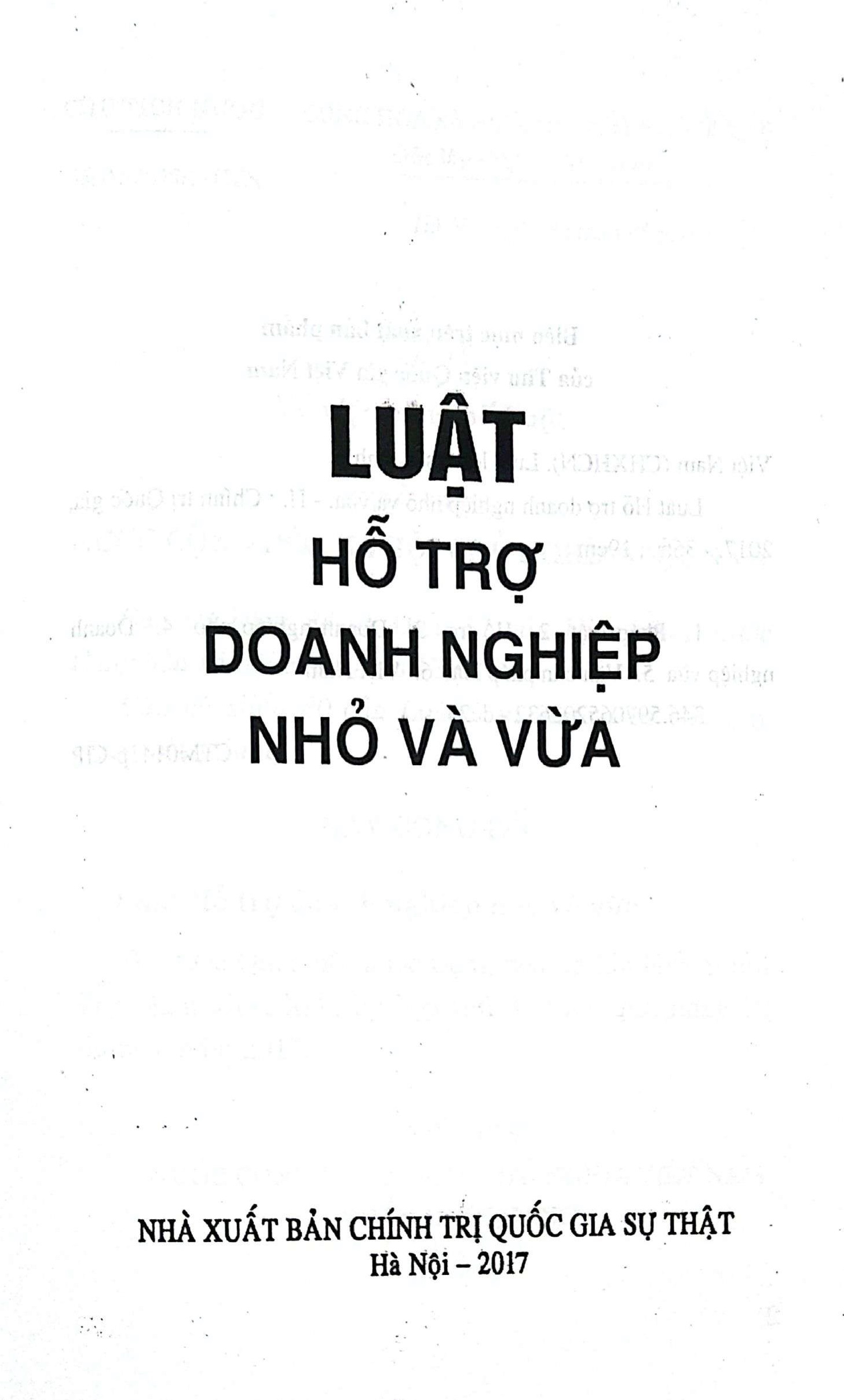 Hình ảnh Luật hỗ trợ doanh nghiệp nhỏ và vừa (hiện hành)