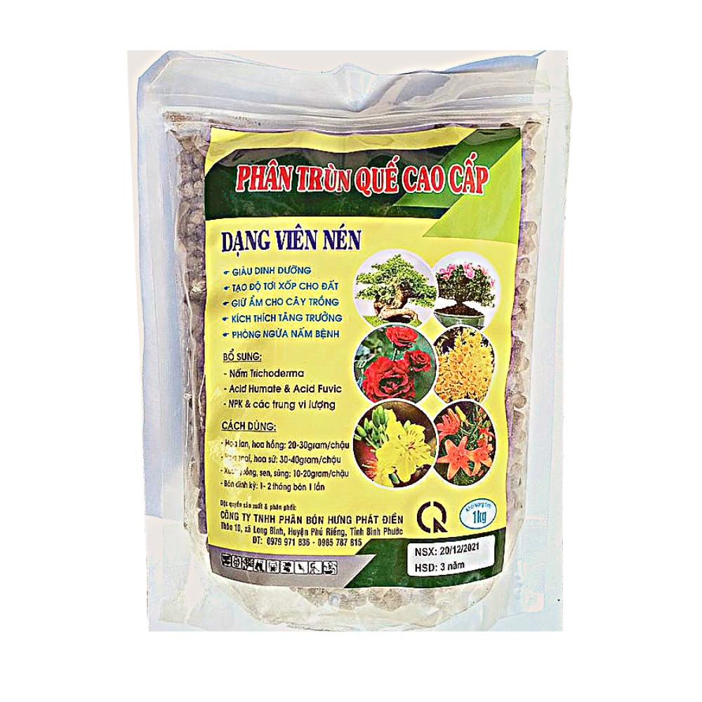 Phân Bón Trùn Quế Viên Nén HPD 1Kg Cao Cấp Phân Bón Hữu Cơ Chuyên Cho Lan Và Cây Kiểng