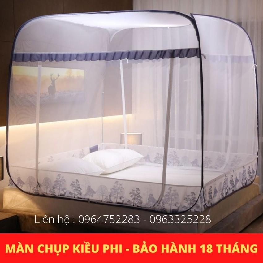 Màn chụp tự bung đỉnh vuông Bình Minh - Mẫu mùng chụp tự bung có viền chân chống muỗi tuyệt đối