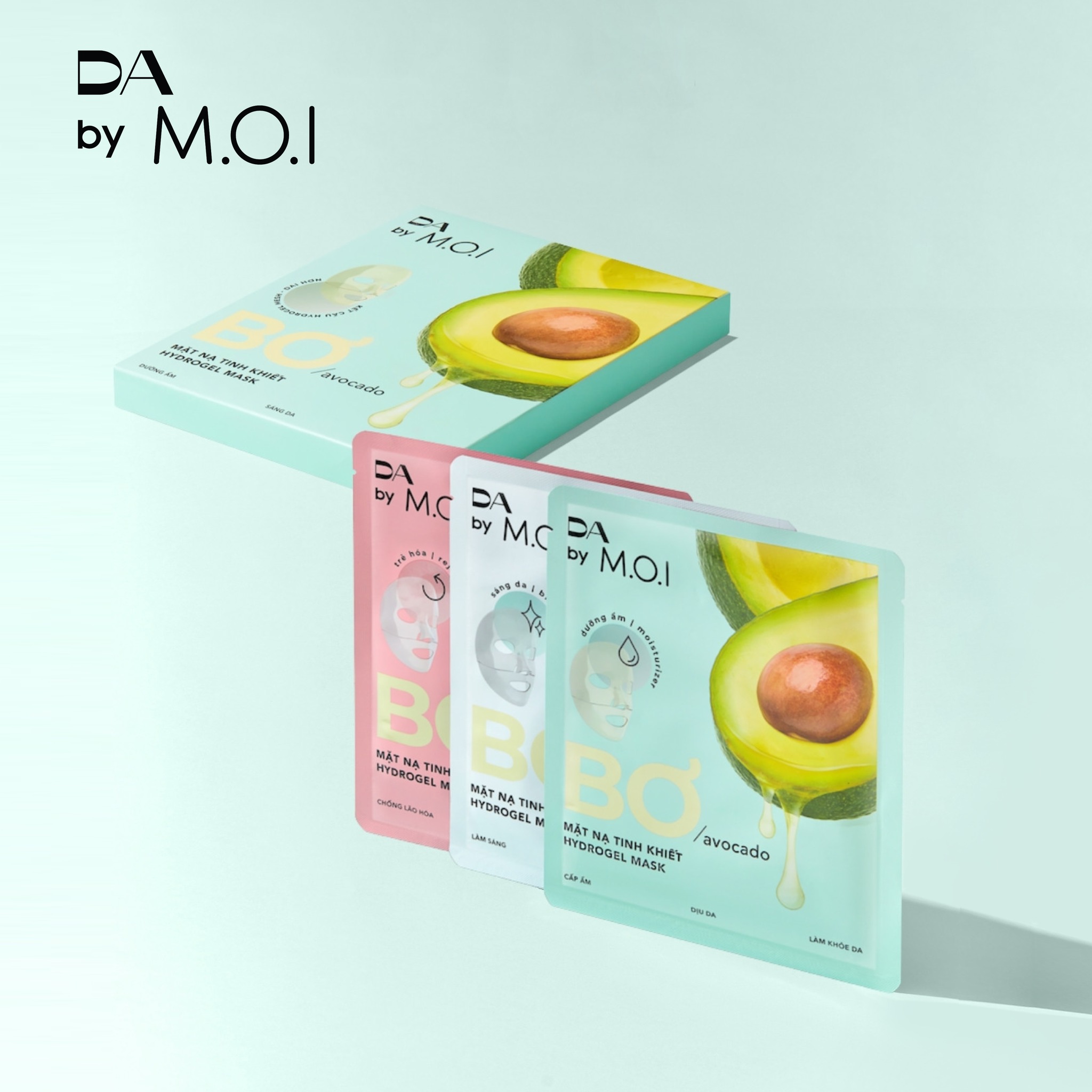 Combo 5 hộp mặt nạ Gạo M.O.I RICE HYDROGEL MASKS Hồ Ngọc Hà (3 Miếng/Hộp)