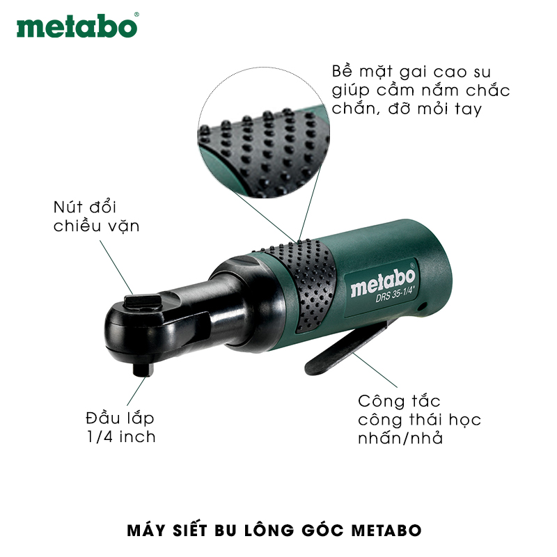 Máy Siết Bu Lông Góc Khí Nén Metabo DRS 35-1/4''