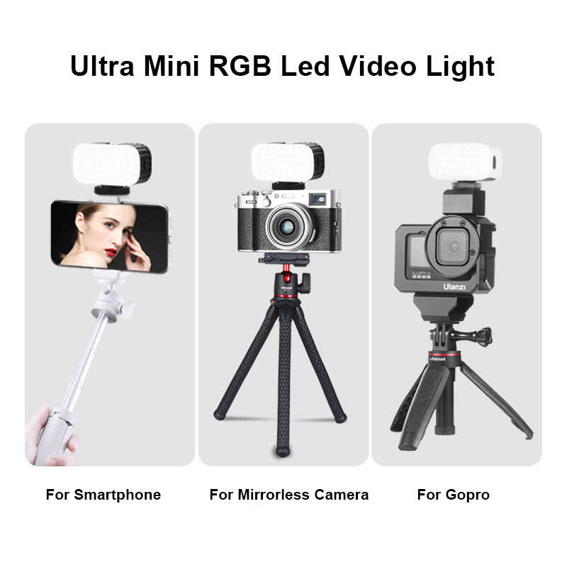 Ulanzi VL15 RGB - Đèn LED 8 Màu Siêu Nhỏ Gọn Cho Điện Thoại, Máy Ảnh DSLR, Gopro - Hàng Chính Hãng