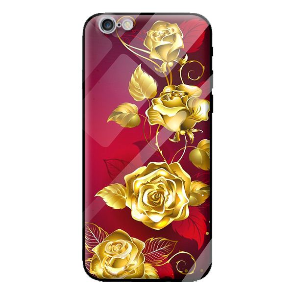 Ốp kính cho iPhone 6s mẫu NỀN ĐỎ HOA 3 - Hàng chính hãng
