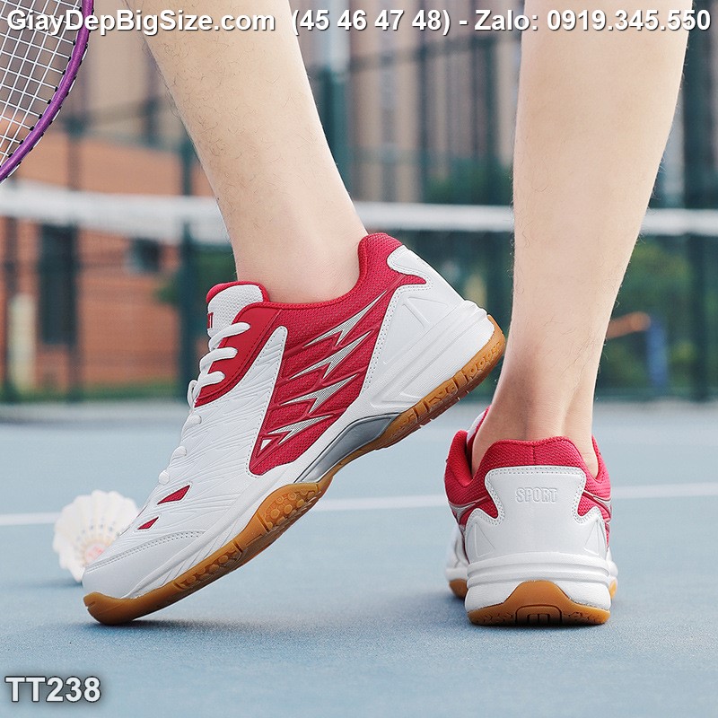 Giày chơi cầu lông tennis cỡ lớn 45 46 47 48 cho nam cao to chân ú bè. Big size badminton shoes for wide feet