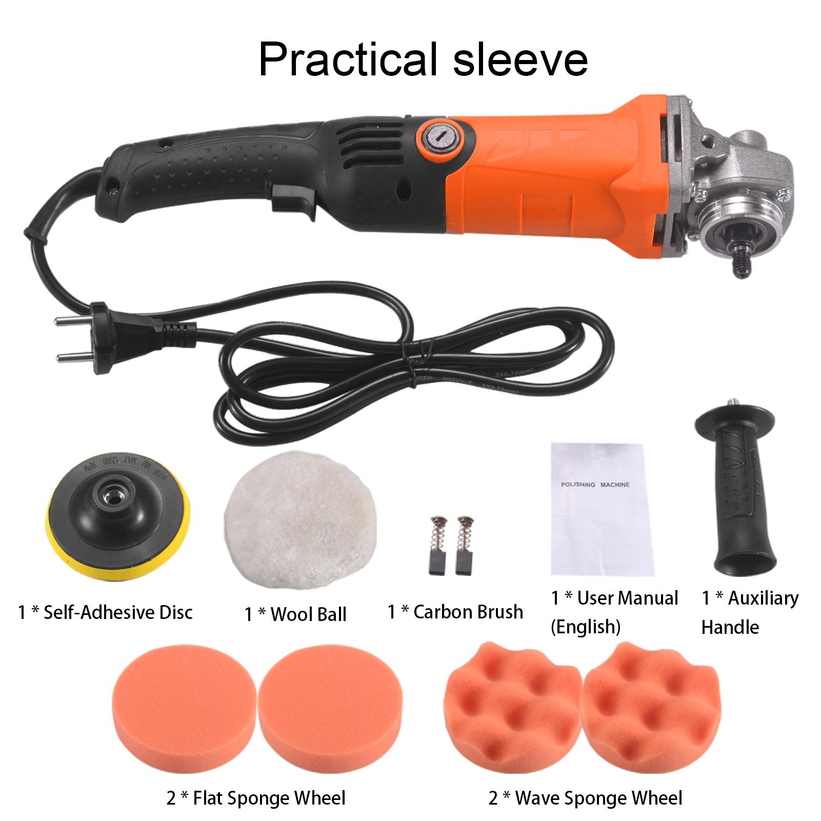 1200W Polishing Machine Set with 14 Sponge Wheels 8800RPM Variable Speed Car Polisher Electric Polisher
