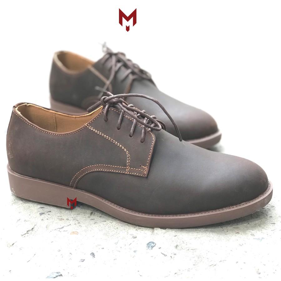 Giày tây nam Derby Plain MAD Shoes da bò sáp ngựa điên buộc dây thời trang cao cấp chất lượng tốt