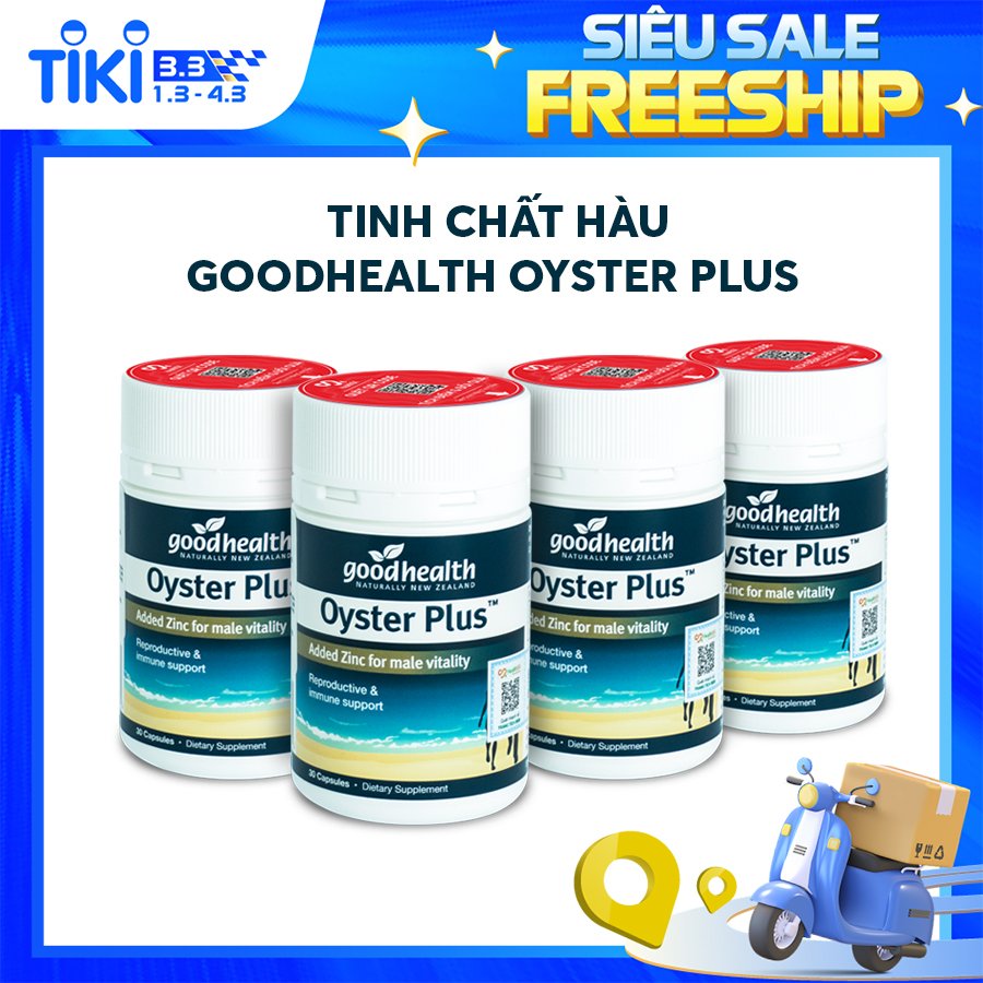 Combo 4 hộp Tinh Chất Hàu Biển Goodhealth Oyster Plus 30 Viên - Giúp Tăng Cường Sinh Lý - Cải Thiện Chất Lượng Tinh Trùng - Hàng Chính Hãng New Zealand