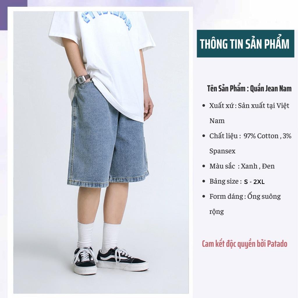 Quần short đùi jean nam PATADO chất bò cao cấp phong cách hàn quốc