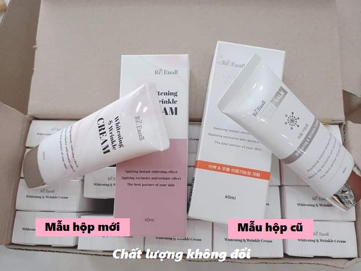 Combo 5 hộp Kem dưỡng trắng chống nhăn Re:Excell Whitening &amp; Wrinkle Cream R&amp;B Việt Nam phân phối độc quyền sản phẩm nhập khẩu từ Hàn Quốc