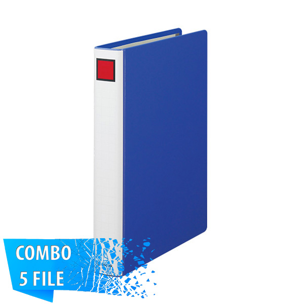 Combo 5 File đựng tài liệu A4S - 3cm - KING JIM 1473GSV còng ống cao cấp