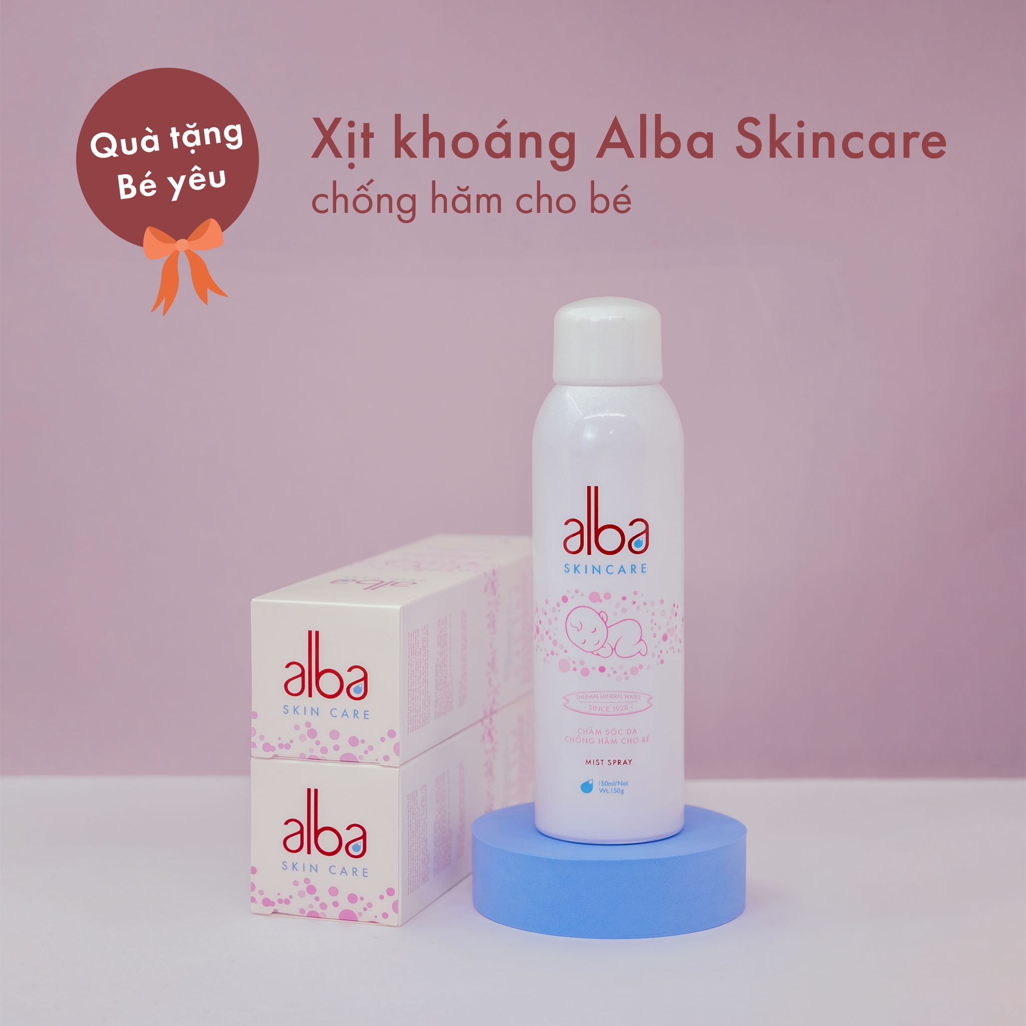 Xịt khoáng Alba Skin Care - Chăm sóc da chống hăm cho bé