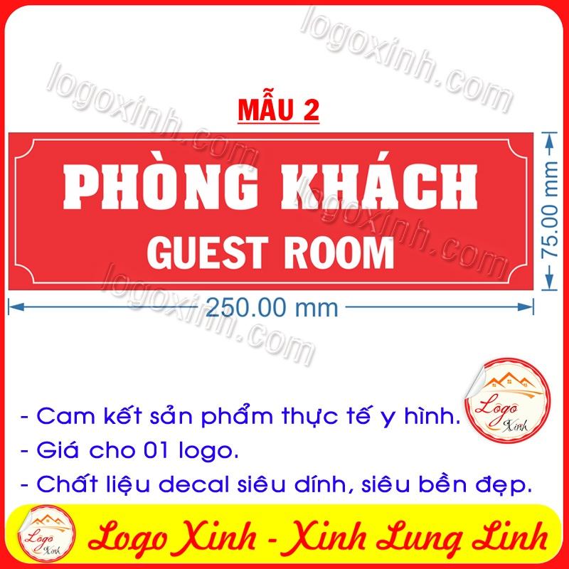LOGO TEM STICKER BIẾN PHÒNG KHÁCH, GUEST ROOM, DÙNG CHO VĂN PHÒNG CÔNG TY, CƠ QUAN, NHÀ XƯỞNG...