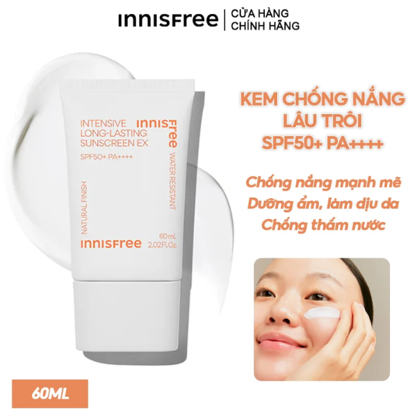 Kem chống nắng lâu trôi innisfree Intensive Long Lasting Sunscreen SPF50+ PA++++ 60ml (New 2023)