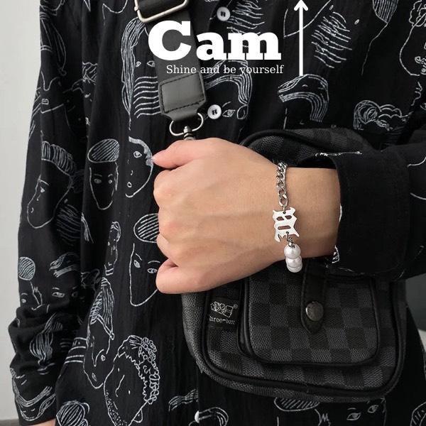 Vòng Tay Lắc Tay Hạt Trai Nam Nữ Unisex Phối Chuỗi Mắt Xích 7mm Kí Hiệu Chữ Misbhv TITAN Không Gỉ Hình Dáng Đơn Giản