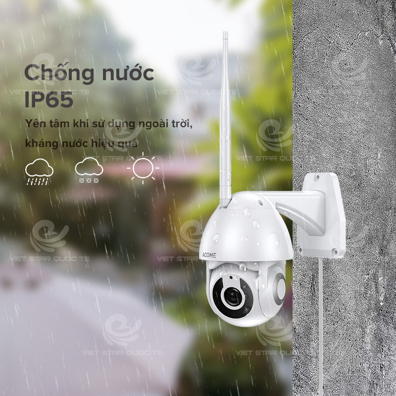 Camera Wifi Ngoài Trời Chống Nước ACOME, Độ Phân Giải 1080P, Dùng APP ACOME IOT - Hàng Chính Hãng