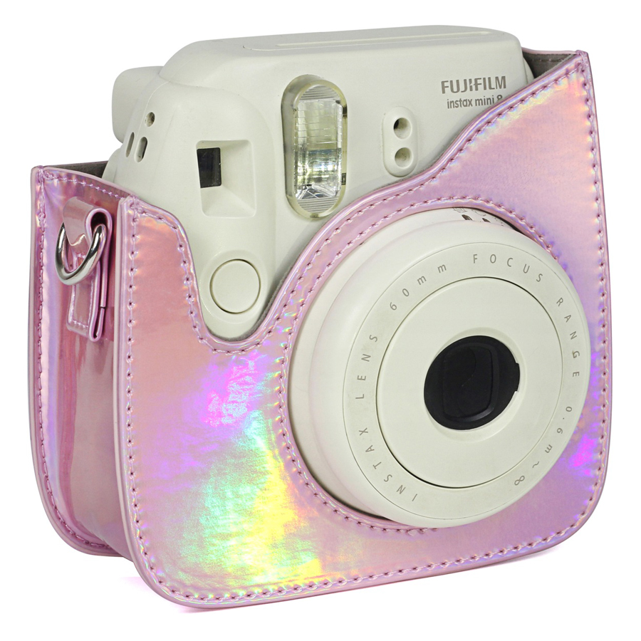 Bao Da Bảo Vệ Máy Chụp Ảnh Lấy Liền Instax Mini 9 / Mini 8 - Holo Pink