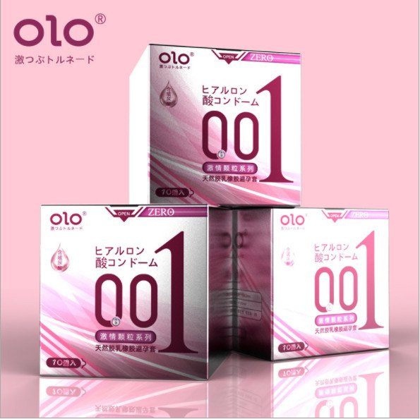 Bao cao su OLO 0.01 Zero Hồng - Siêu mỏng, có hạt, nhiều gel bôi trơn
