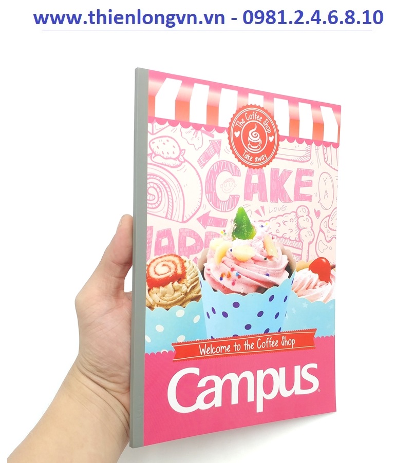 Lốc 5 quyển vở kẻ ngang 80 trang B5 Coffee Shop Campus NB-BCOF80 màu hồng