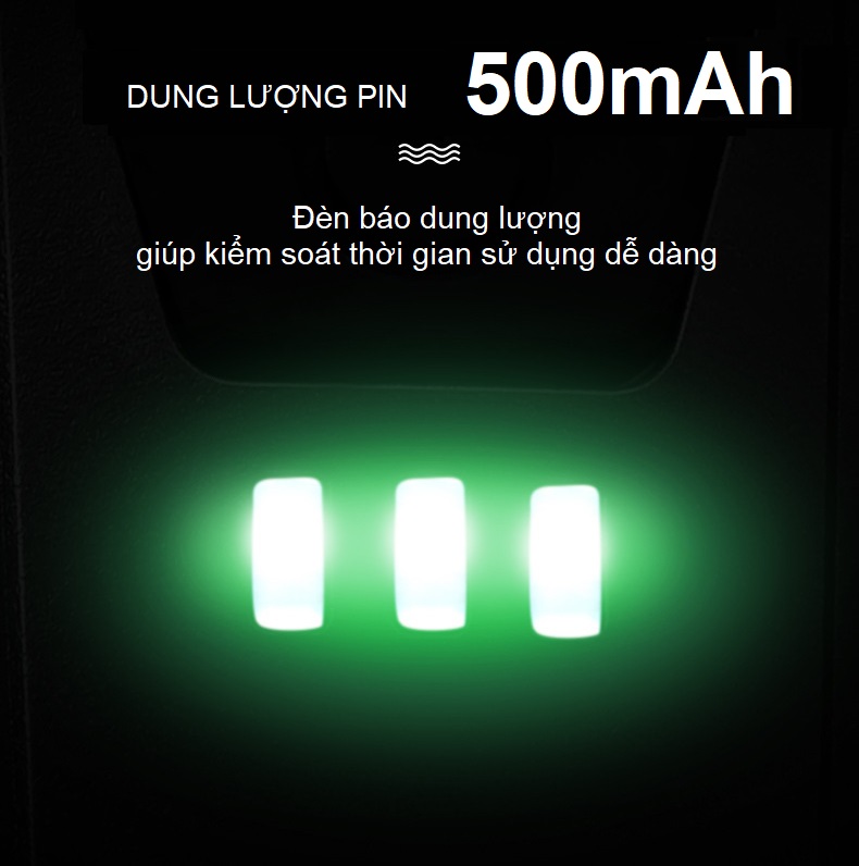 Đèn Pha Trước Xe Đạp Cảnh Báo An Toàn Ban Đêm - Pin Sạc 500mAh - Thời Gian Chiếu Sáng đến 7,5 Giờ