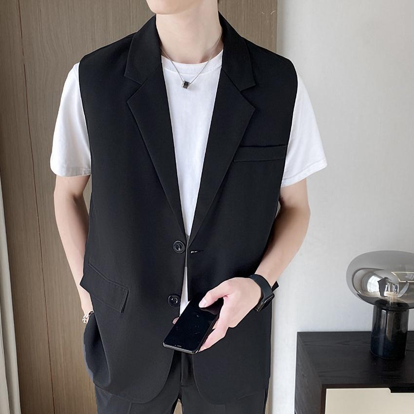 Vest nam, Áo Vest nam cộc tay, chất liệu Polyester dáng suông không nhăn, không nhàu, không phai màu, mã N47