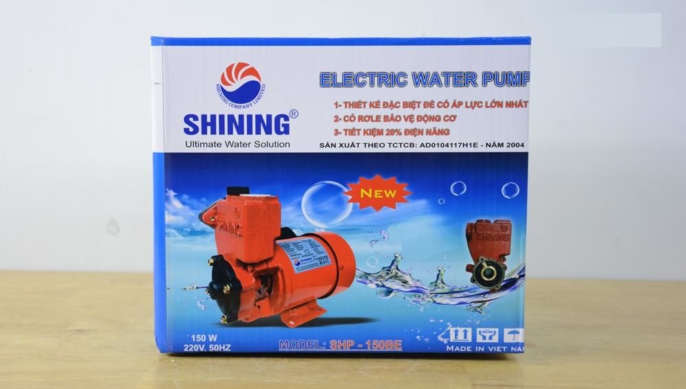 MÁY BƠM CHÂN KHÔNG HÚT NƯỚC ĐẨY CAO SHINING SHP-150BE - HÀNG CHÍNH HÃNG