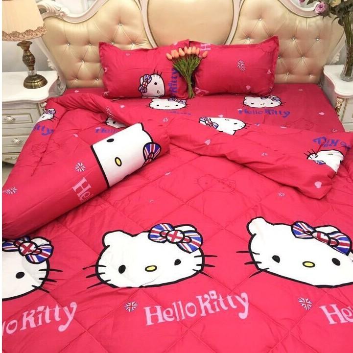 SET 4 MÓN CHĂN PHAO GA GỐI MẪU KITTY NƠ HỒNG- DỄ THƯƠNG- Sallyphuongmai