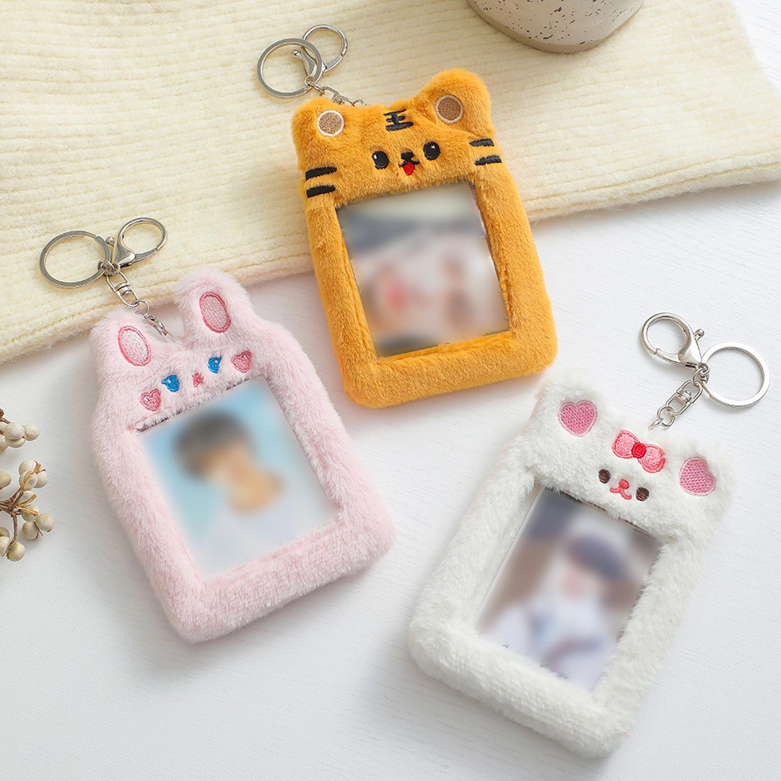 Card Holder Pass Case Photo Sleeve Plush Yellow Tiger