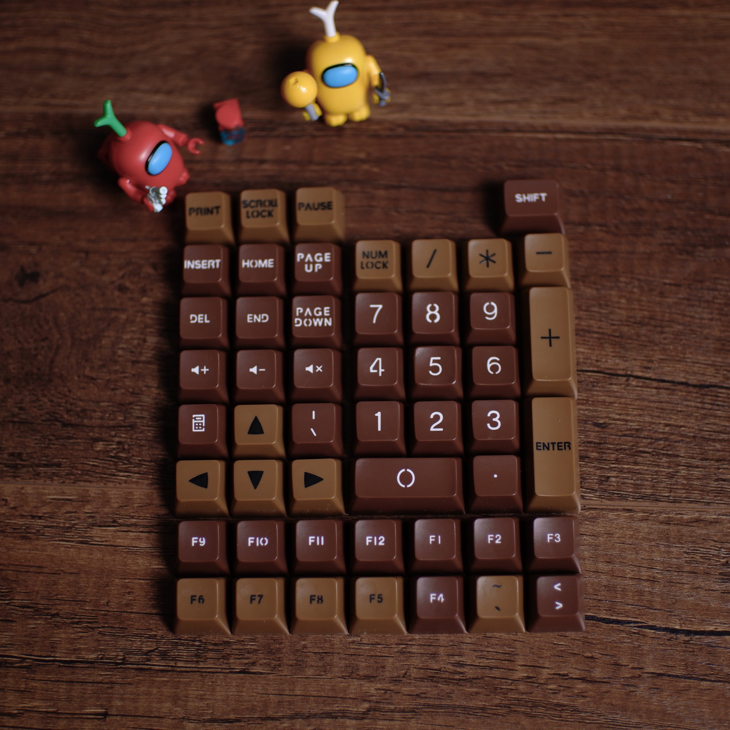 Keycap Dark Chocolate SA Profile ABS Double Shot 108 Phím Cho Bàn Phím Cơ