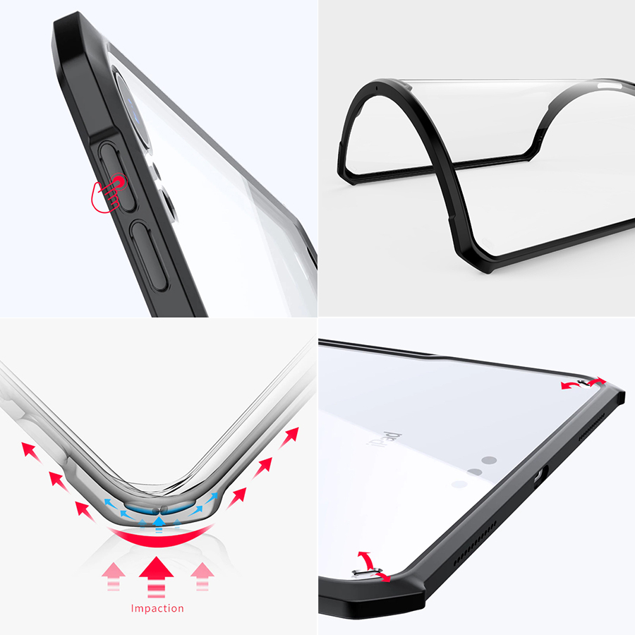 Ốp lưng XUNDD cao cấp viền máy nhựa dẻo dầy chống sốc airbag 4 góc, mặt lưng trong suốt bảo vệ iPad Pro 12.9 inch 2020