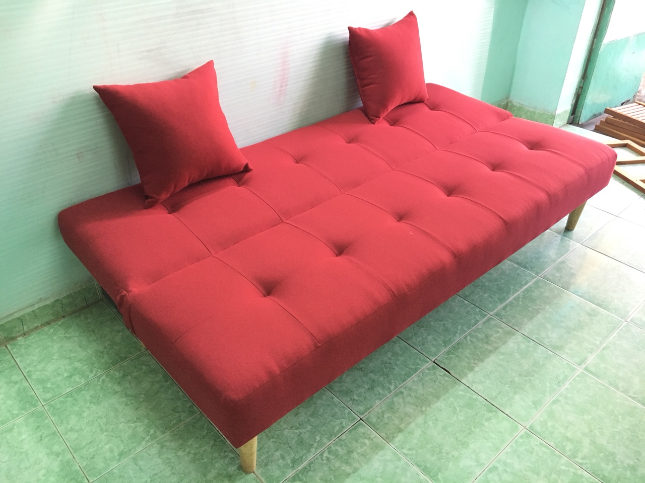 Ghế sofa giường bed đỏ phòng khách SB1-ghedai