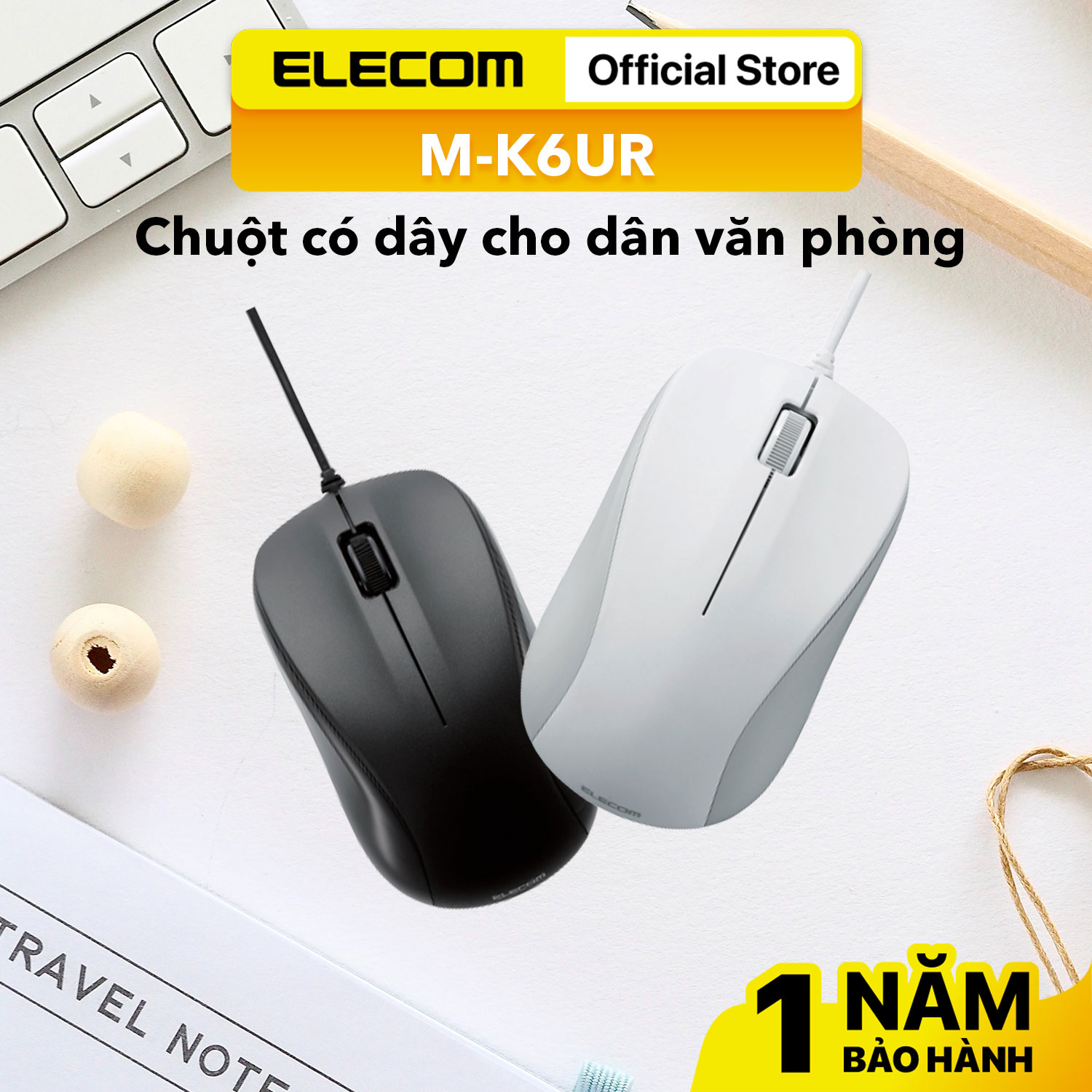 Chuột có dây ELECOM M-K6UR cho dân văn phòng hàng chính hãng