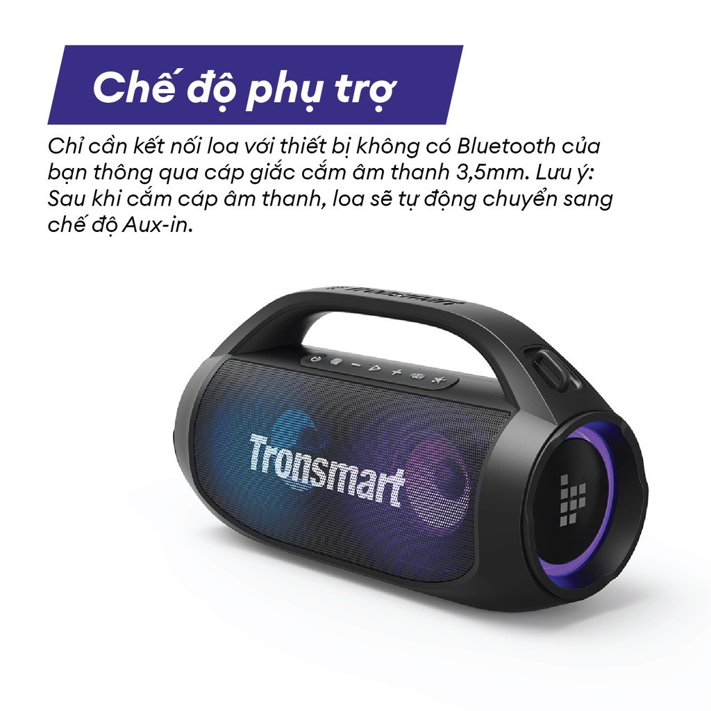 Loa Bluetooth di động TRONSMART BANG SE – Đèn LED - Công suất 40W - Chống nước IPX6 - Hàng chính hãng