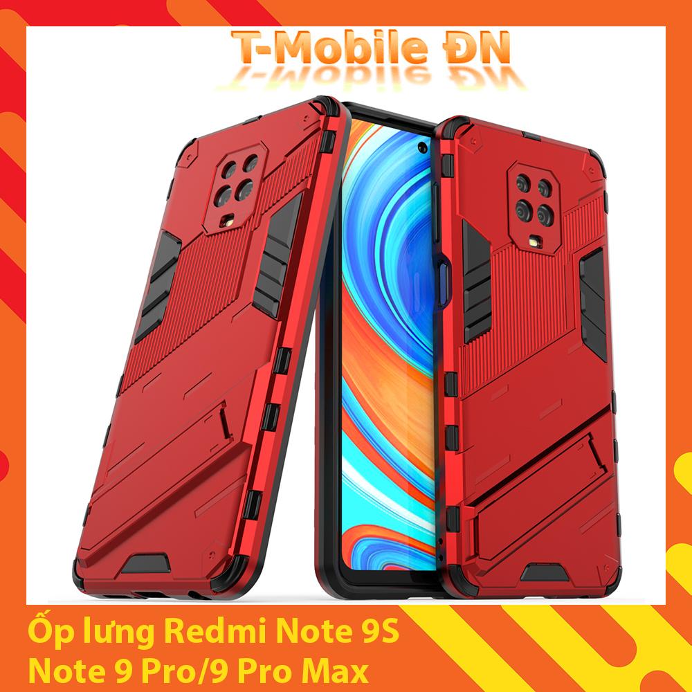 Ốp lưng cho Xiaomi Redmi Note 9 9S Pro Max chống sốc Iron Man PUNK cao cấp kèm giá đỡ