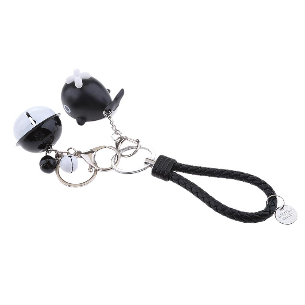 Creative Key Chain Shape Keyring LED Holder Hanging Type Black