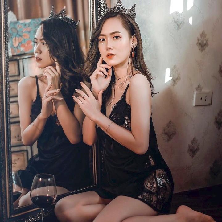 Váy ngủ lụa sexy hai dây phối ren hông gợi cảm (3 màu