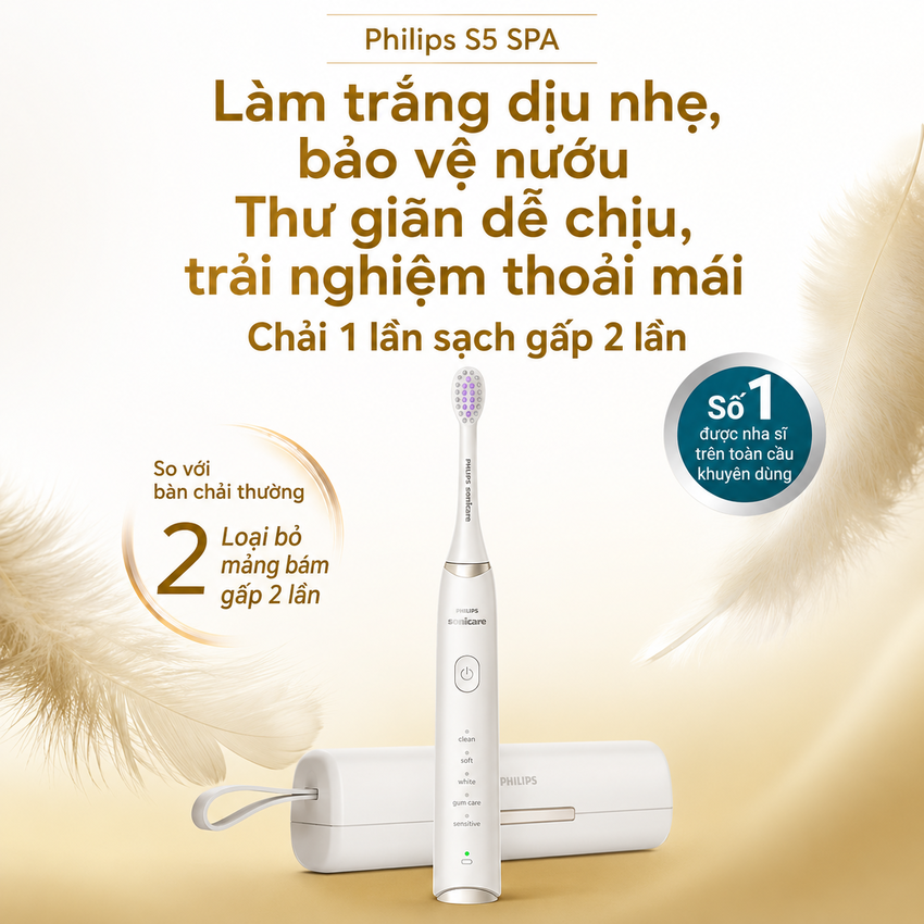 Bàn chải đánh răng điện Philips Sonicare Gentle Multi-effec Serial 3900 HX2491/01 - Hàng Chính Hãng