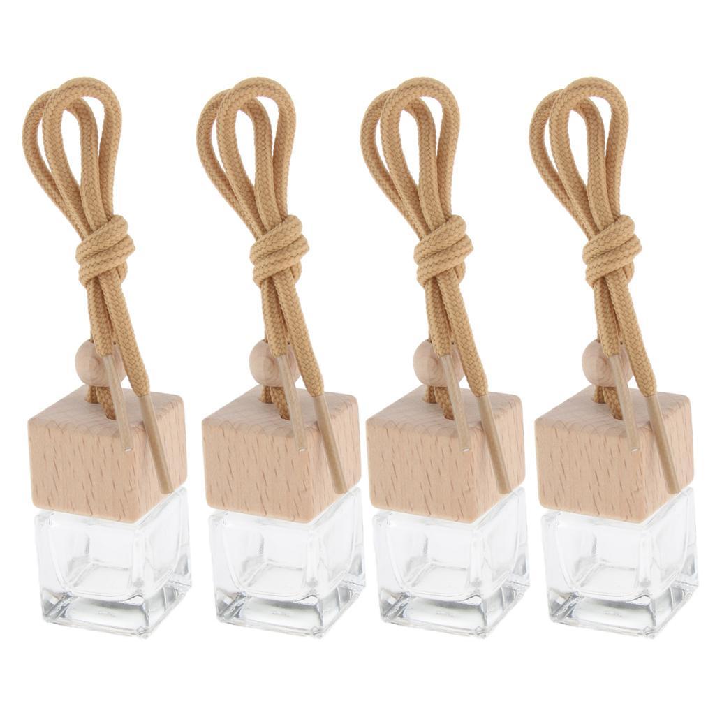 4pcs 6ml Car Hanging Perfume Bottle Essential Oil Bottle Pendant Decor Vials