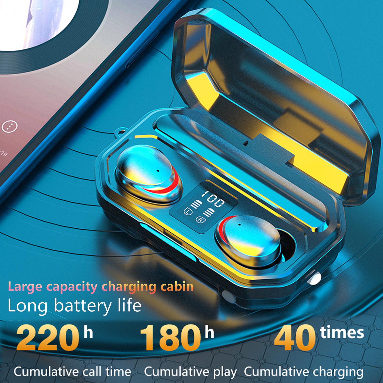Tai nghe Bluetooth 5.0 TWS Tai nghe không dây đích thực Điều khiển cảm ứng Hộp sạc 2000mAh Màn hình nguồn Pin IPX7