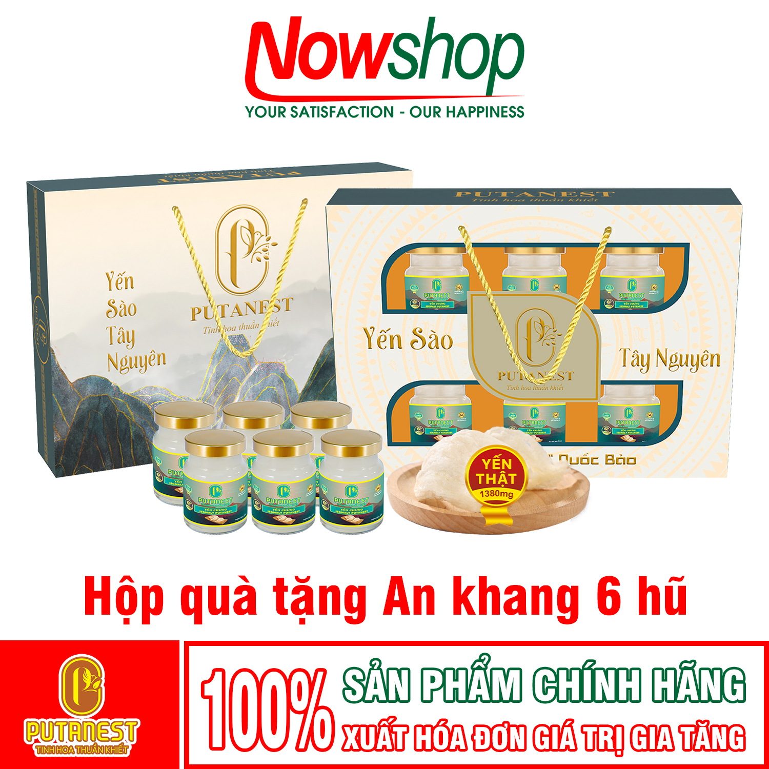 Yến chưng Isomalt PUTANEST hộp quà tặng cao cấp 12 hũ 70ml cho người ăn kiêng giữ dáng tiểu đường