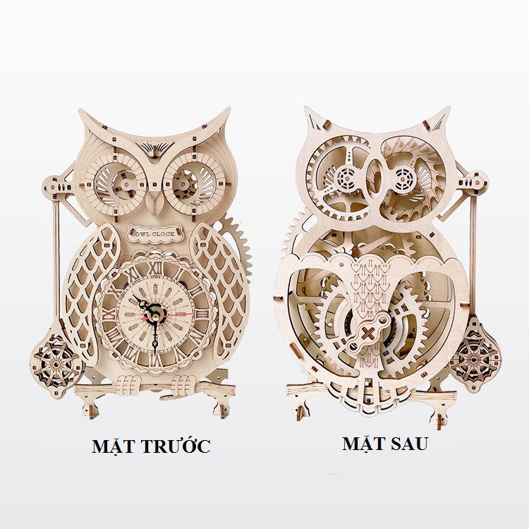 Mô hình Cơ động học Đồng hồ Quả lắc hình Cú Owl Clock U512