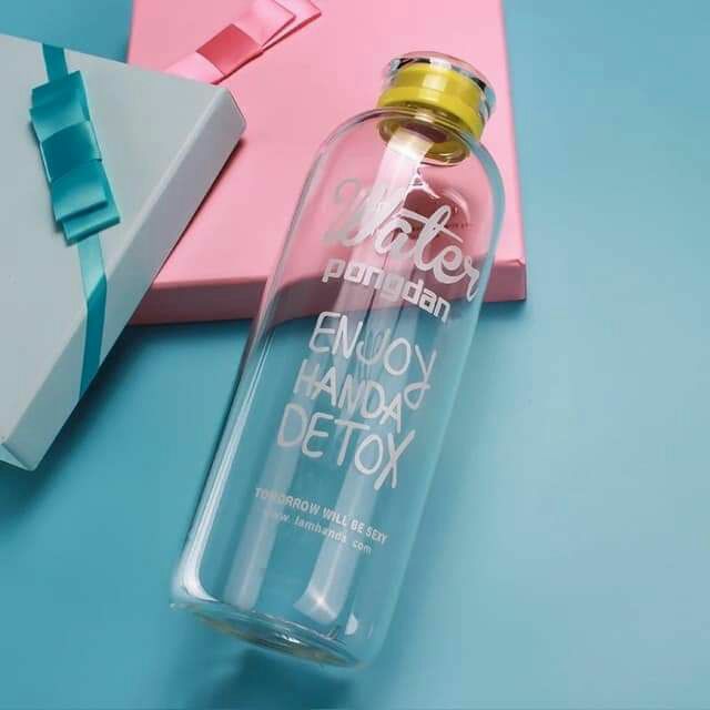 Bình thủy tinh Pongdang nắp trong 1000ml kèm túi chống sốc& túi vải