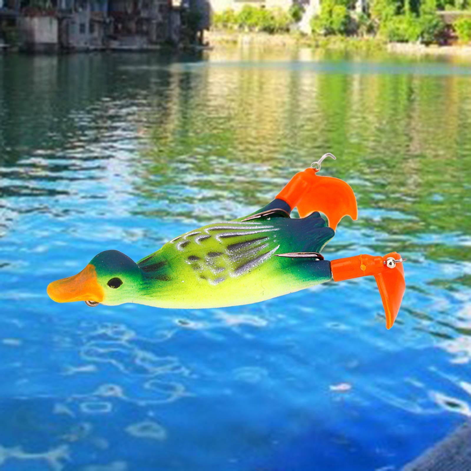 Duck Lure Soft Bait Silicone Fishing Lures Hooks , Realistic Propeller Floating Duckling Swimming Lures for Freshwater Saltwater Tackle Accessories