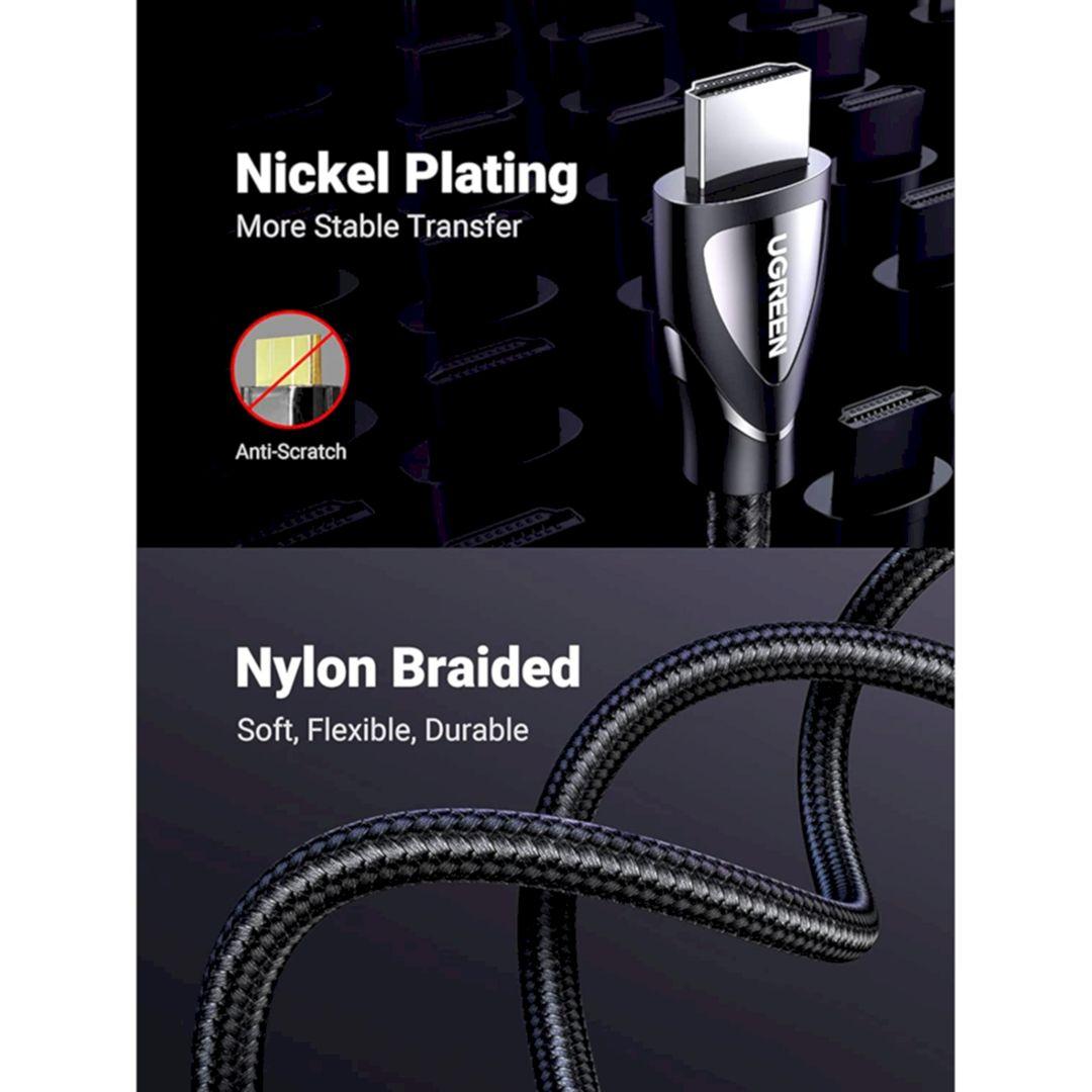 Ugreen UG40178HD150TK 1m 2.1 HDMI 8K 60hz 48Gpbs Male to Male Braided Cable 4k 120hz - HÀNG CHÍNH HÃNG