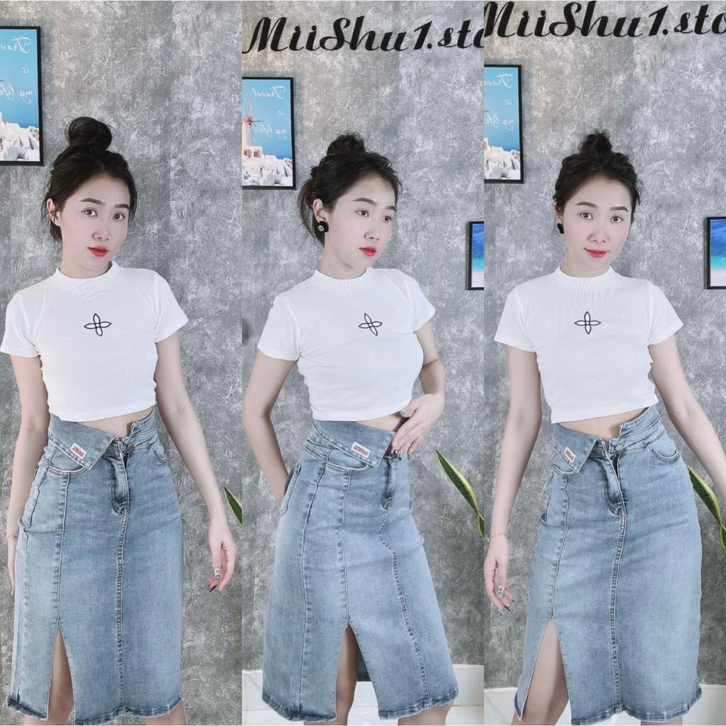 Áo croptop ngắn tay nữ thun co giãn dễ dàng phối đồ