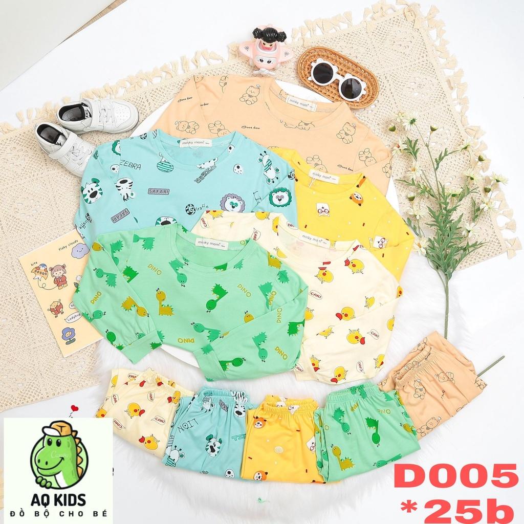 Đồ bộ ngủ dài tay cho bé trai, bộ ngủ dài tay bé gái size 16-26KG chất thun lạnh mềm mịn mát