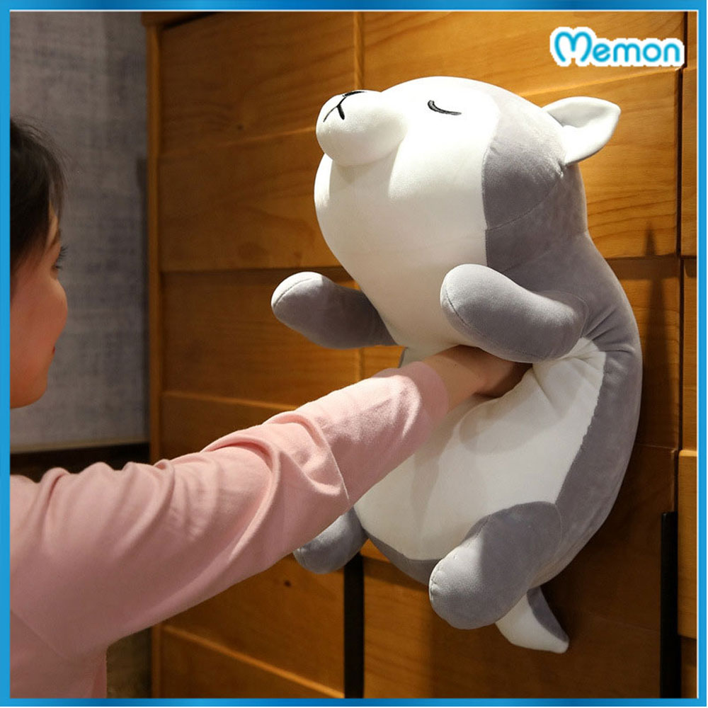 Gấu bông chó shiba ngủ cao cấp Memon, chó bông gối ôm chó shiba bông mềm mịn