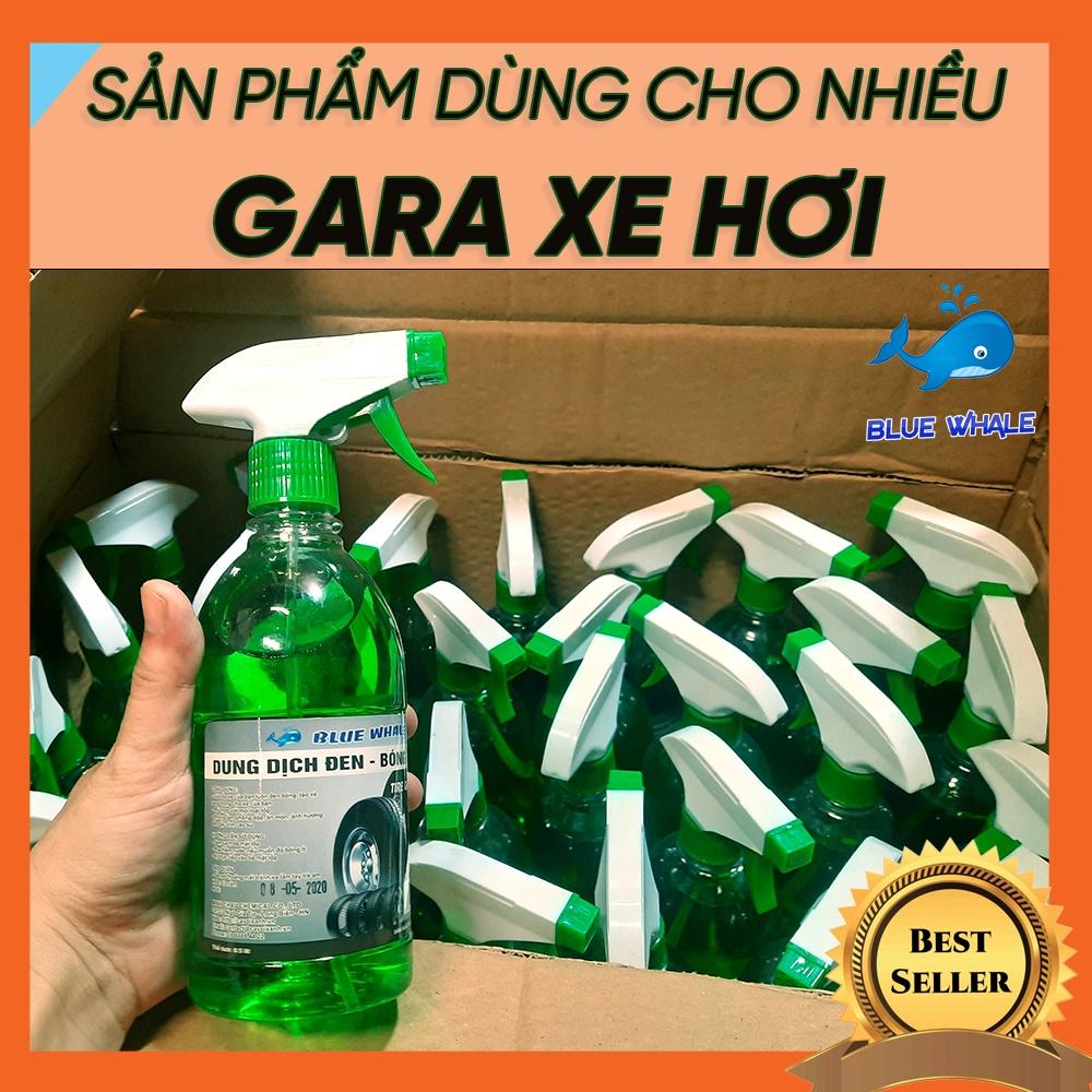 Chai xịt làm đen bóng lốp Cá Voi 500ml phù hợp với mọi loại lốp cao su ô tô, xe máy, xe đạp điện