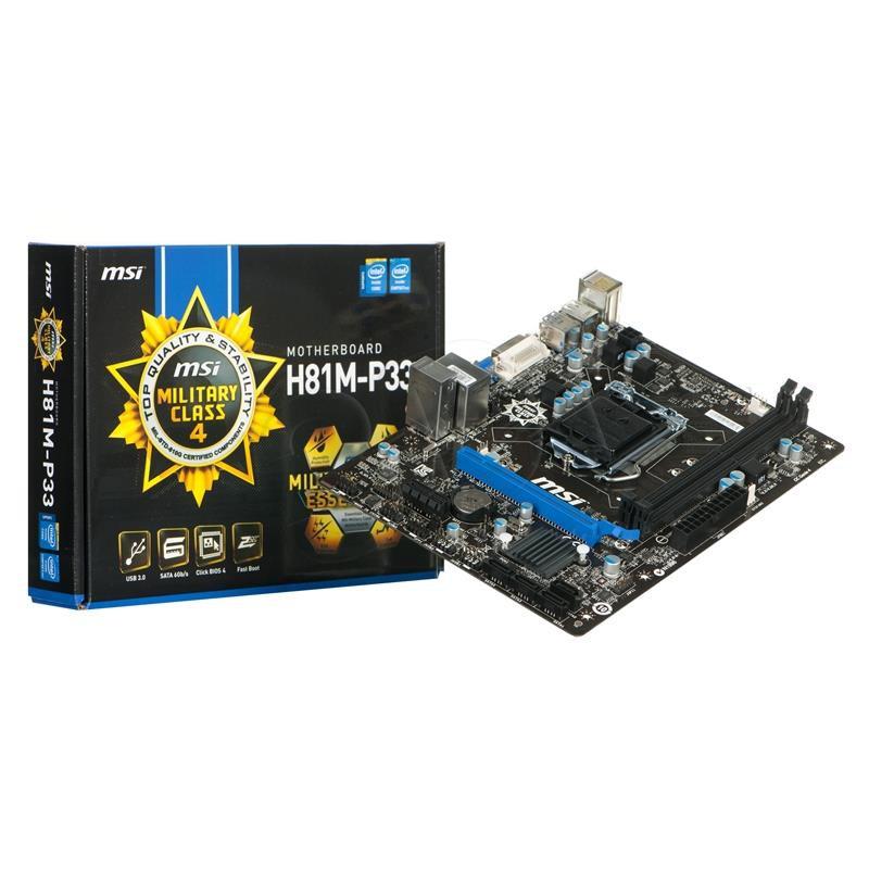 Bo mạch chủ Mainboard MSI H81M-P33 - Hàng Chính Hãng