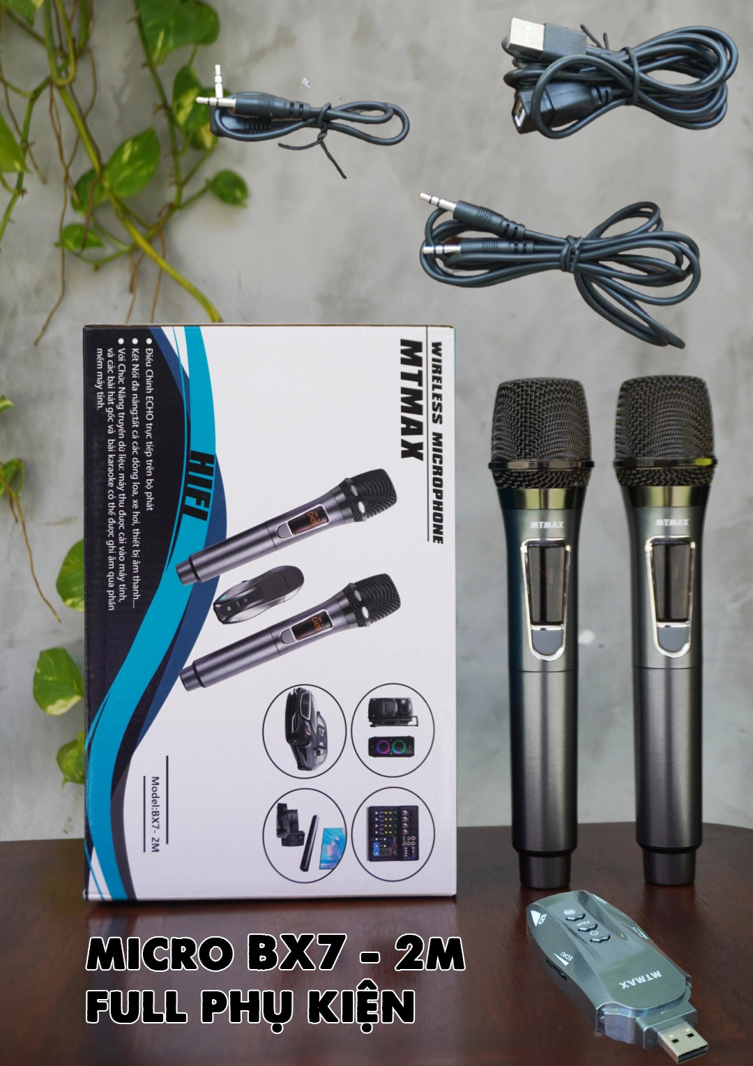 Micro karaoke dành cho ô tô MTMAX BX7 2M phiên bản mới đa năng cao cấp - Biến mọi loa nghe nhạc thành loa karaoke