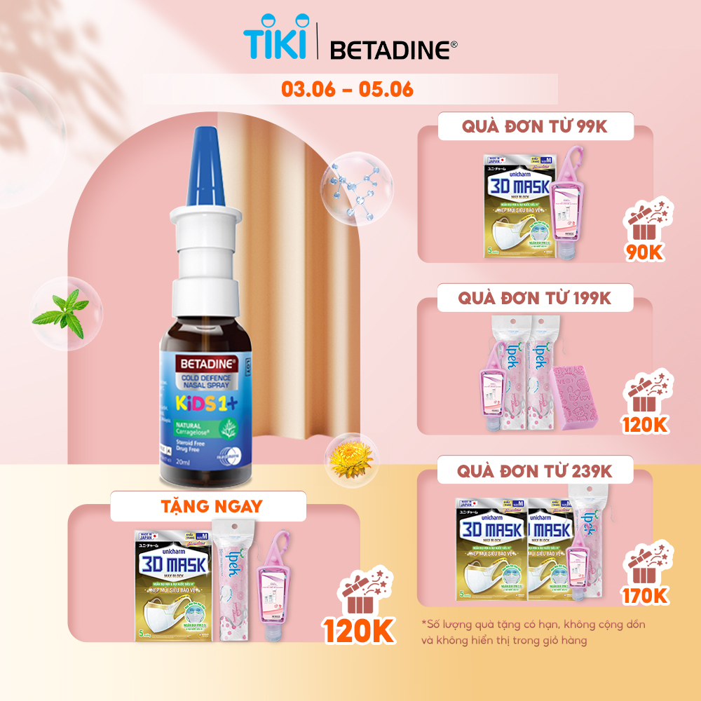 Xịt mũi trẻ em Betadine Kids Cold Defence Nasal Spray 20ml